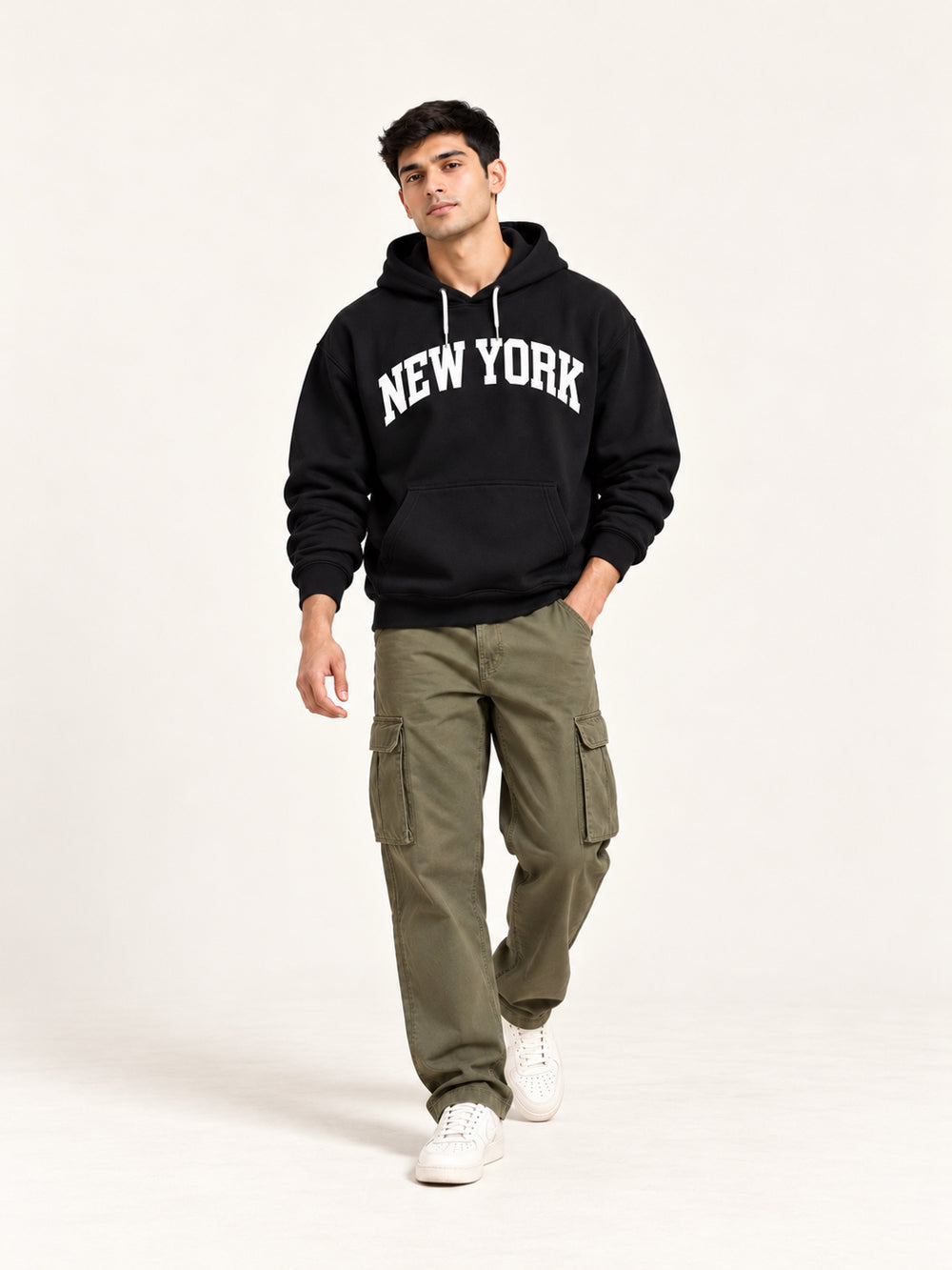 New York Black Oversized Hoodie