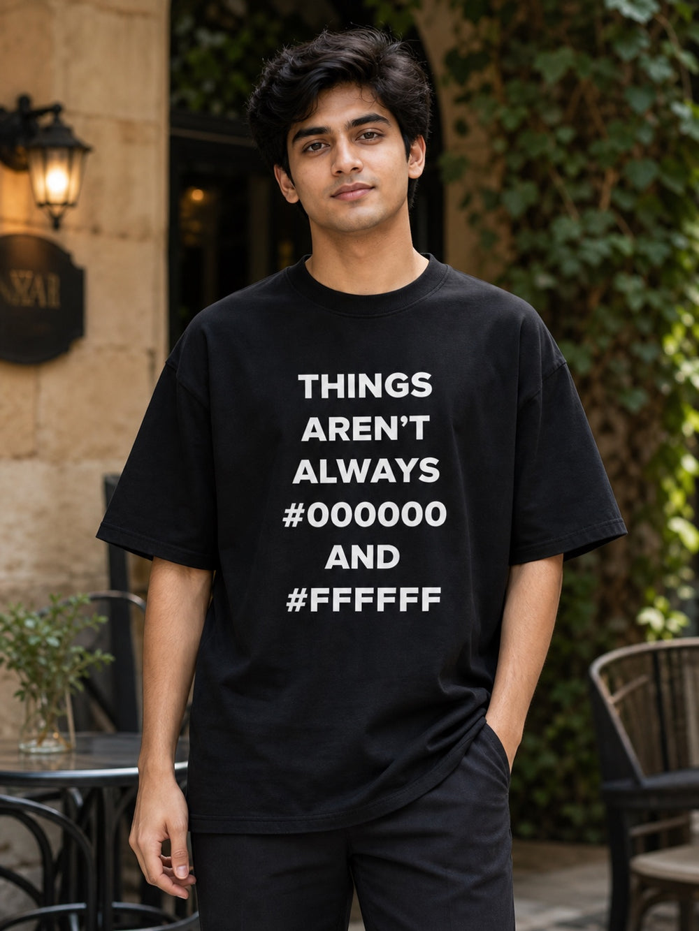 Things Aren't Always Black & White Typography Tee