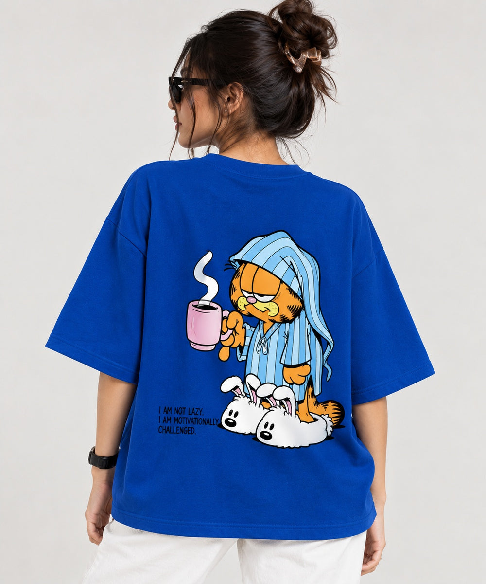 Women's Garfield Oversized Tee – Royal Blue