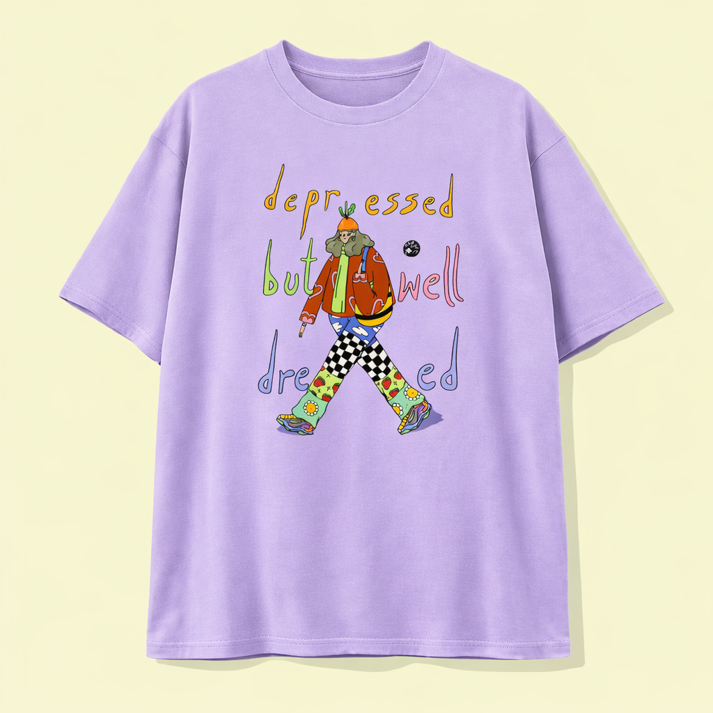 Depressed But Well Dressed Oversized T-Shirt