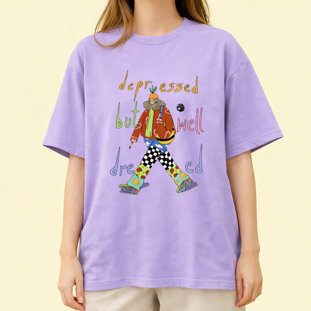 Depressed But Well Dressed Oversized T-Shirt