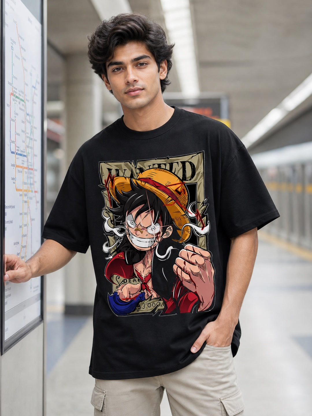 TeeVybe Men’s Oversized Printed Round Neck T-Shirt | Trendy Casual Streetwear T-Shirt