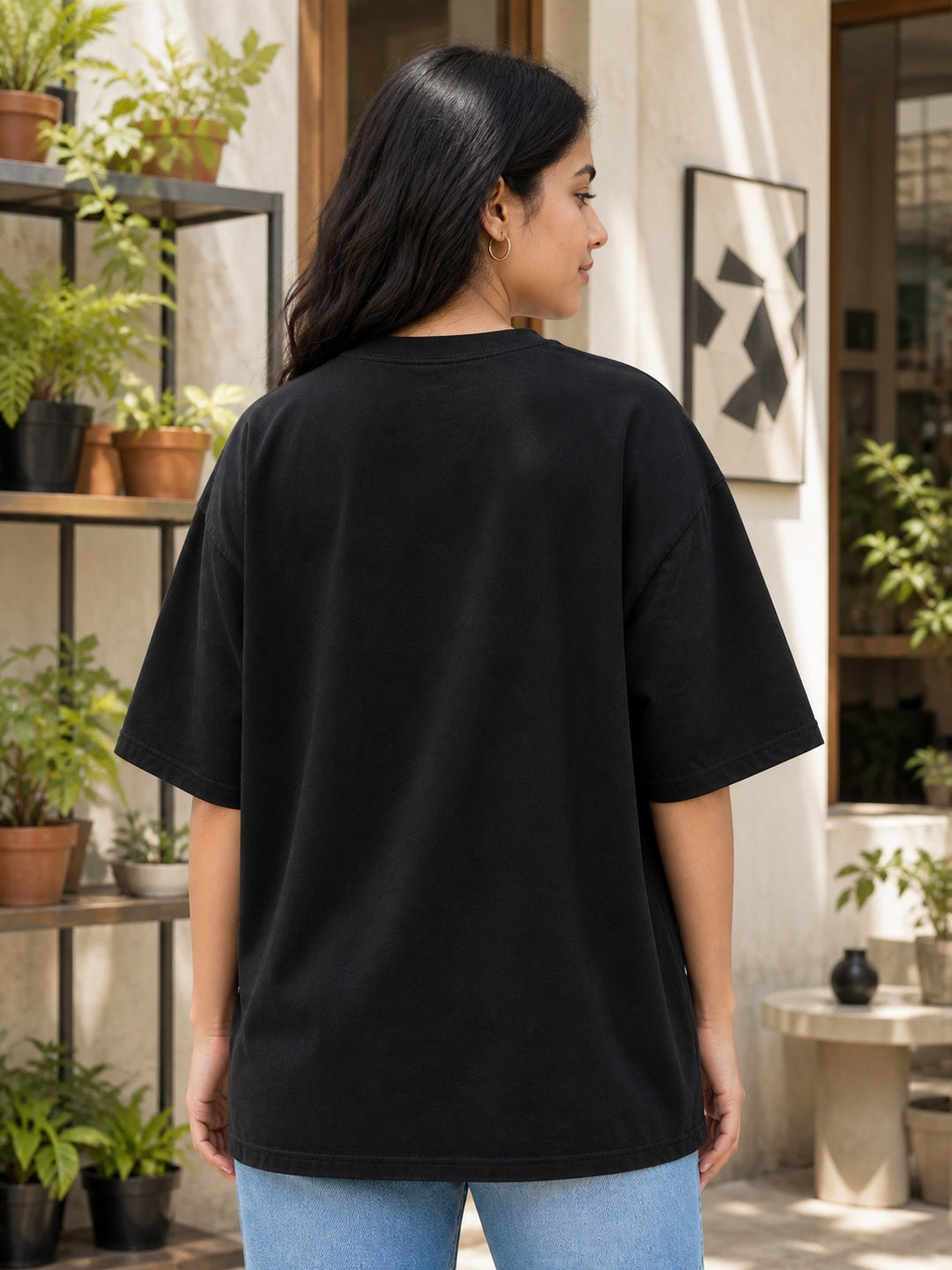 TeeVybe Women’s Black Graphic Printed Oversized T-Shirt | Things Aren’t Always Black & White Typography Tee