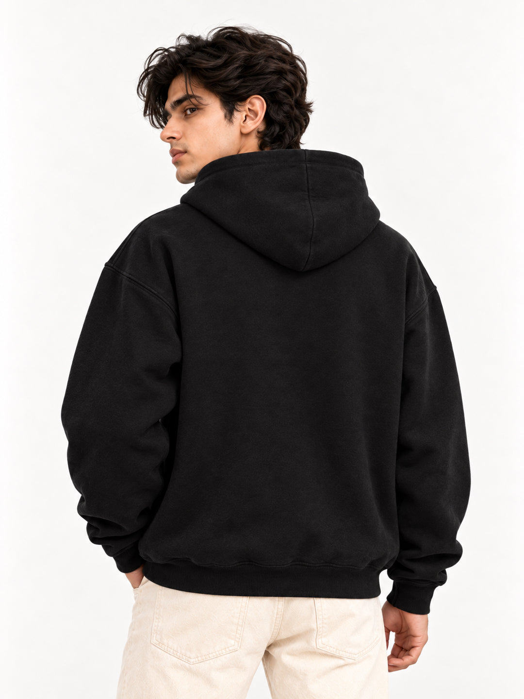 Spider Web Black Oversized Hoodie