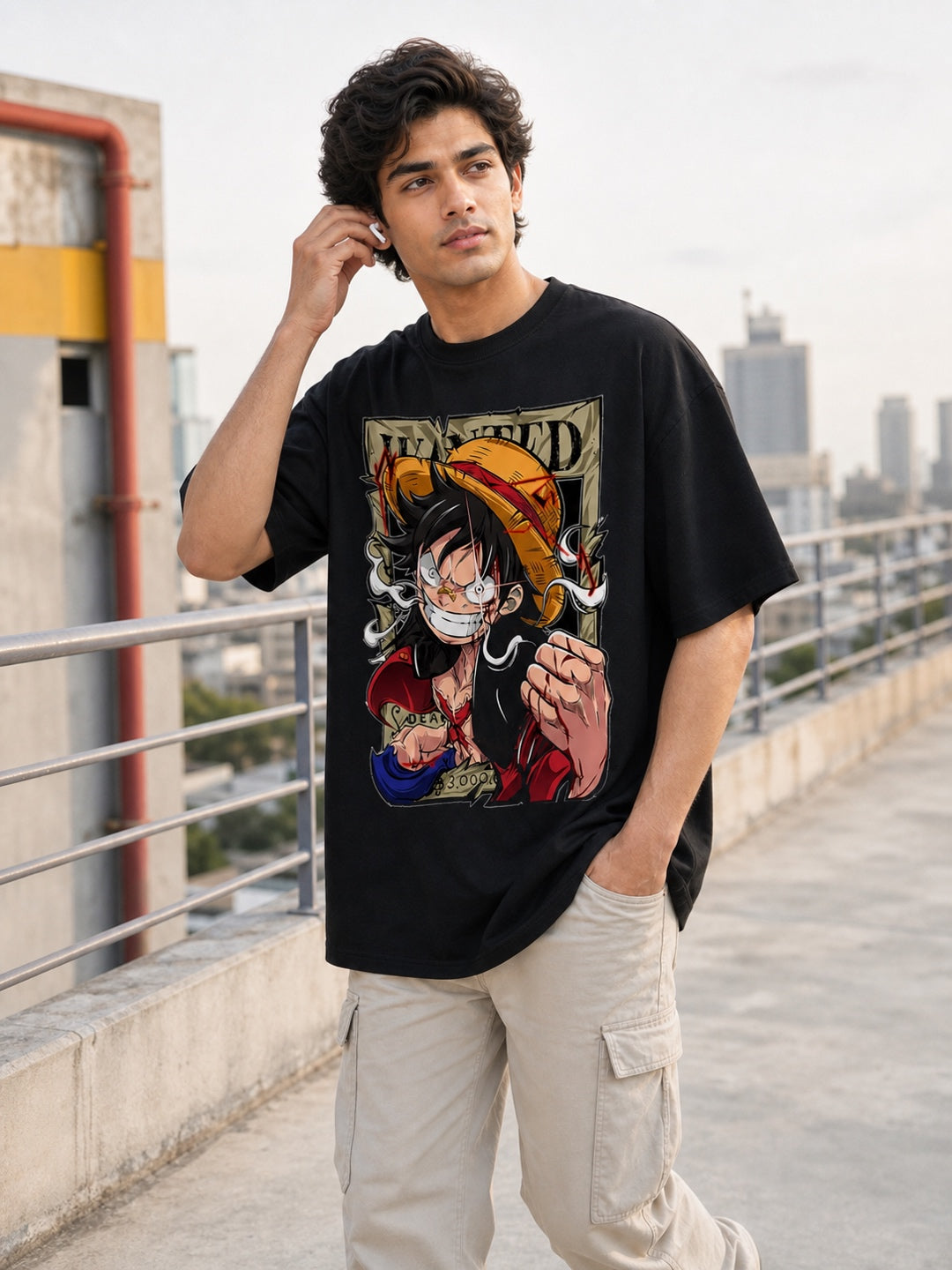 TeeVybe Men’s Oversized Printed Round Neck T-Shirt | Trendy Casual Streetwear T-Shirt