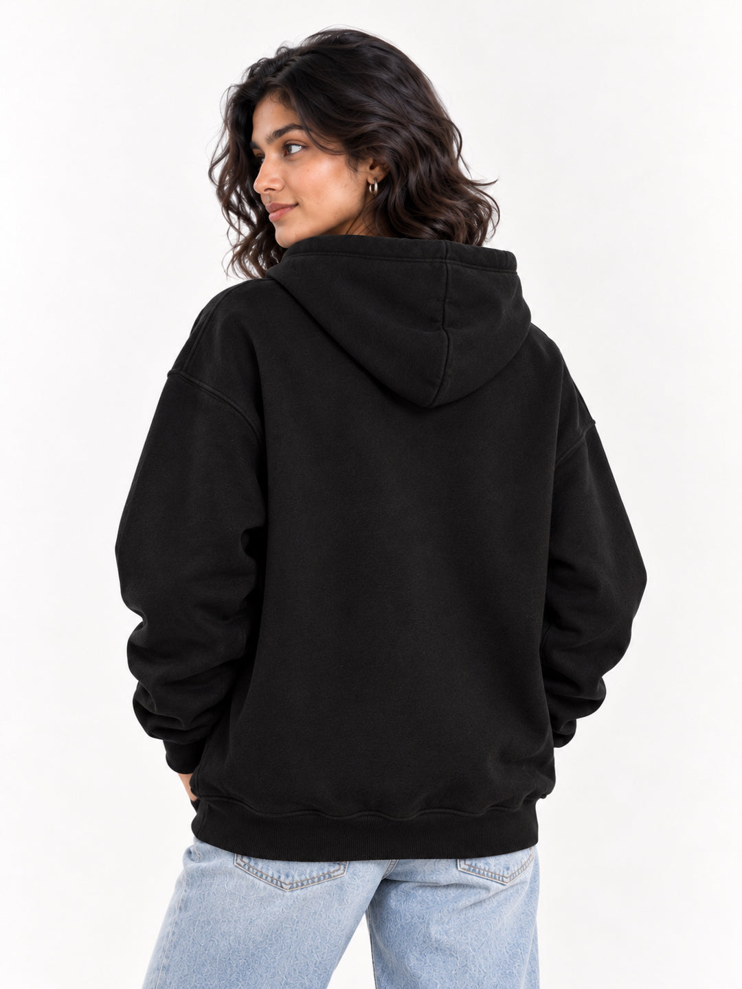 Spider Web Black Oversized Hoodie