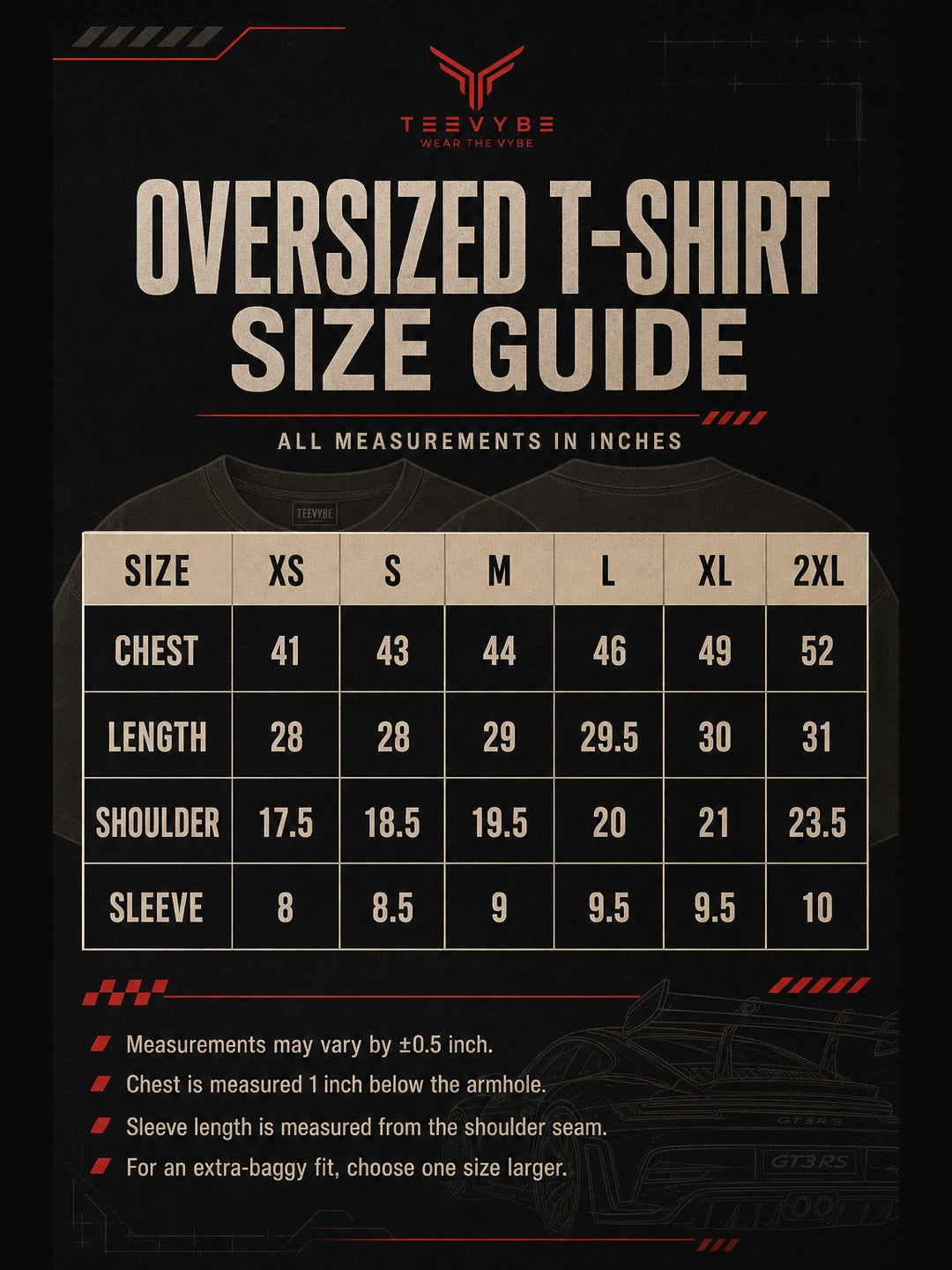 TeeVybe Men’s Beige Porsche GT3 RS Car Graphic Printed Oversized T-Shirt | Premium Automotive Streetwear Tee