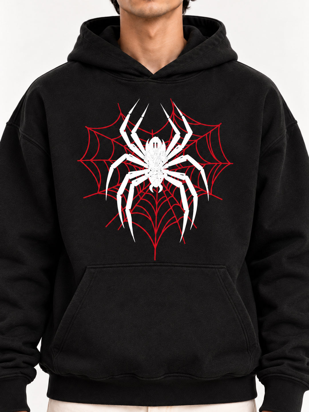 Spider Web Black Oversized Hoodie
