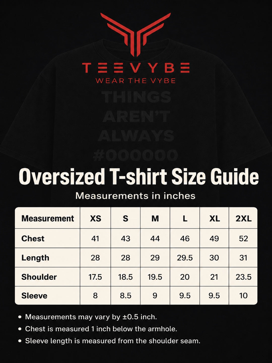 TeeVybe Women’s Black Graphic Printed Oversized T-Shirt | Things Aren’t Always Black & White Typography Tee
