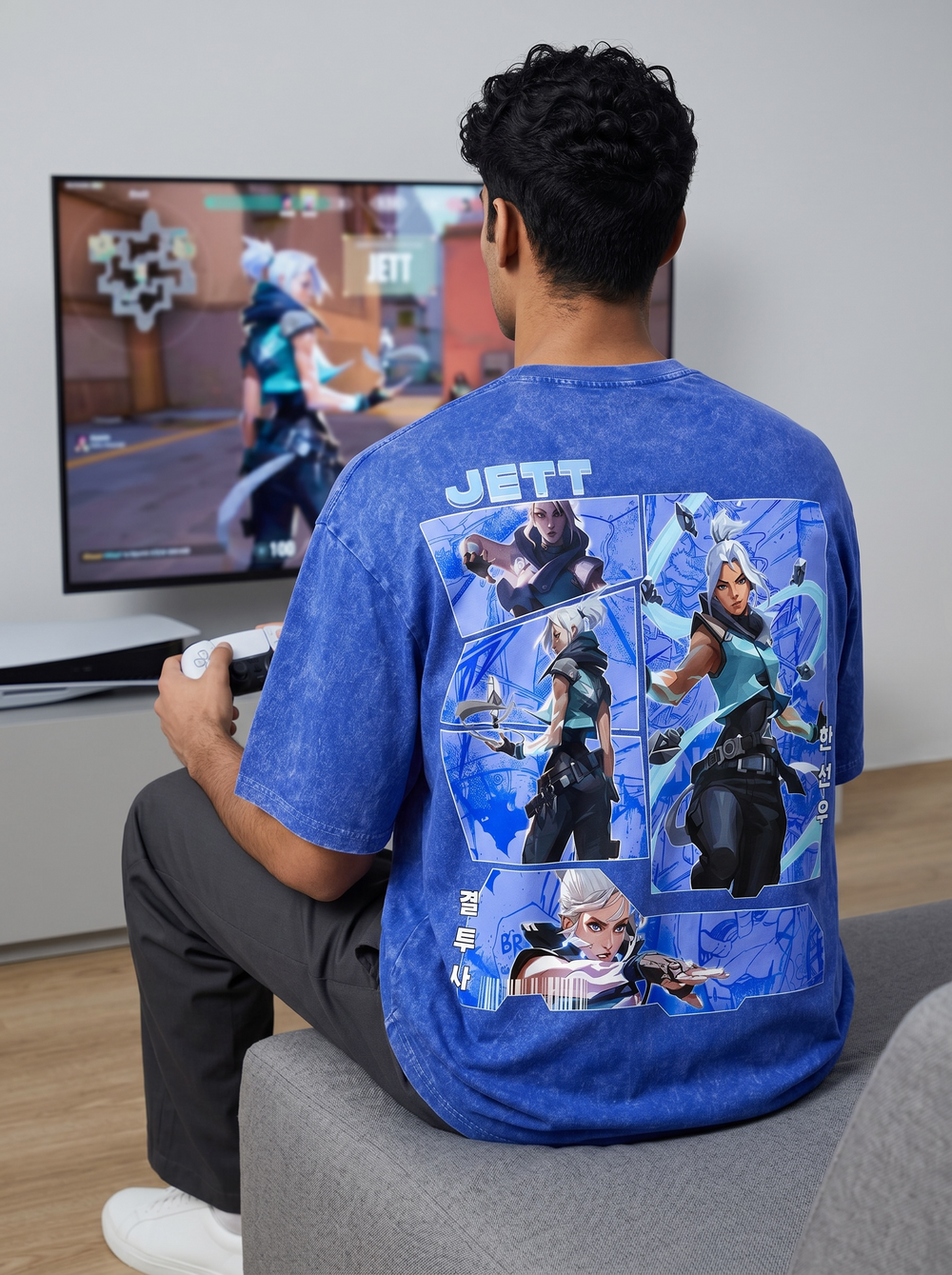 Jett Valorant Oversized Vintage Wash T-Shirt
