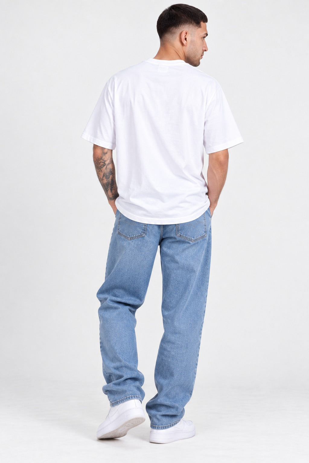 TeeVybe Men’s White Miami Graphic Printed Round Neck T-Shirt