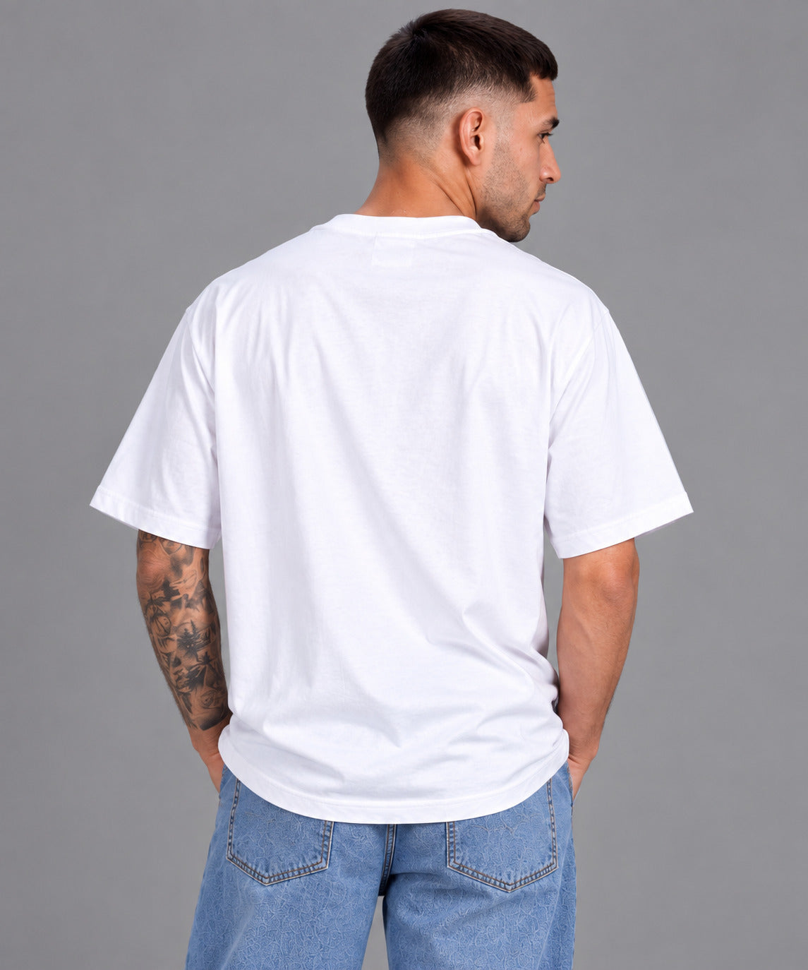 TeeVybe Men’s White Summer Adventure Graphic Printed Round Neck T-Shirt