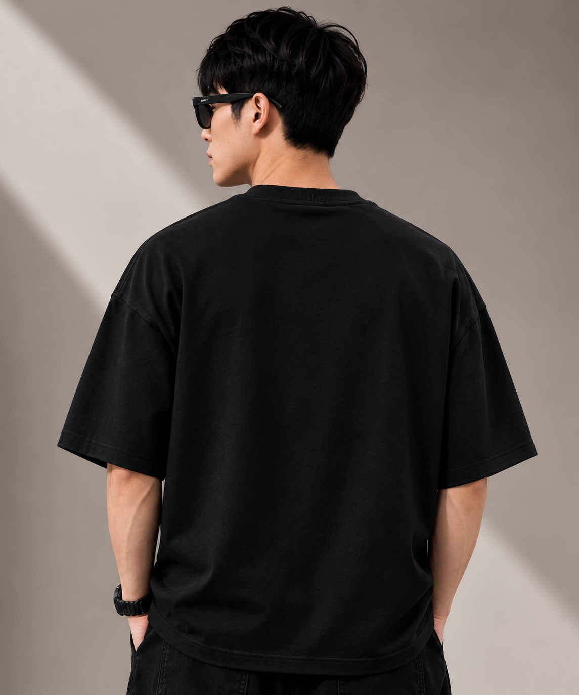 TEEVYBE Men’s Oversized Cotton T-Shirt | Space Astronaut Graphic Print | Relaxed Fit Casual Half Sleeve T-Shirt