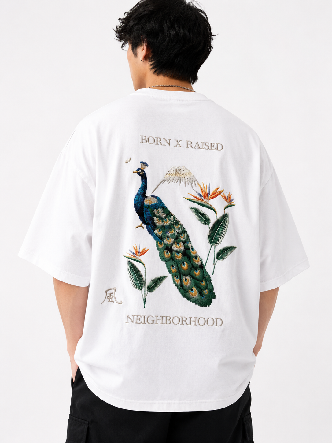 Peacock Botanical Oversized T-Shirt