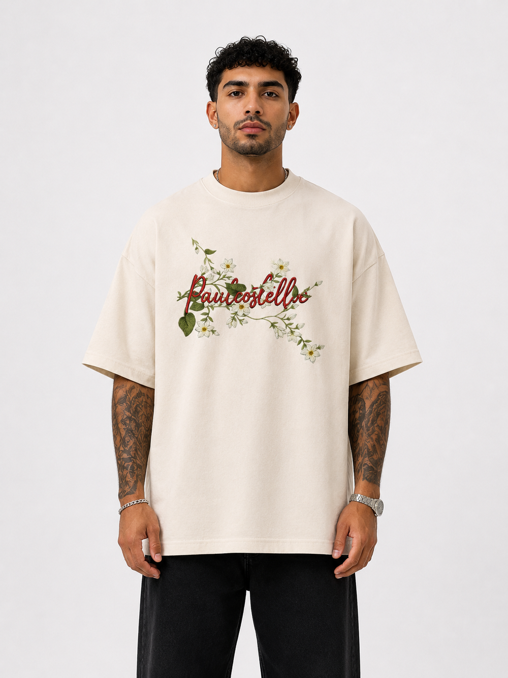 Botanical Script Oversized T-Shirt