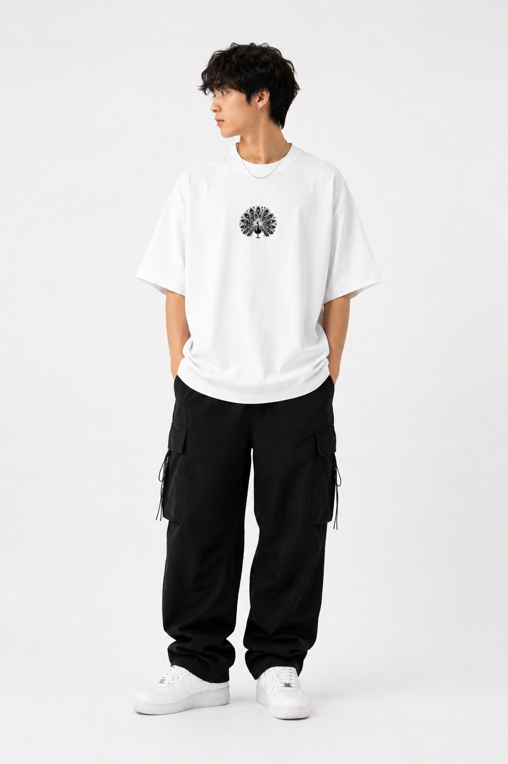 Peacock Botanical Oversized T-Shirt