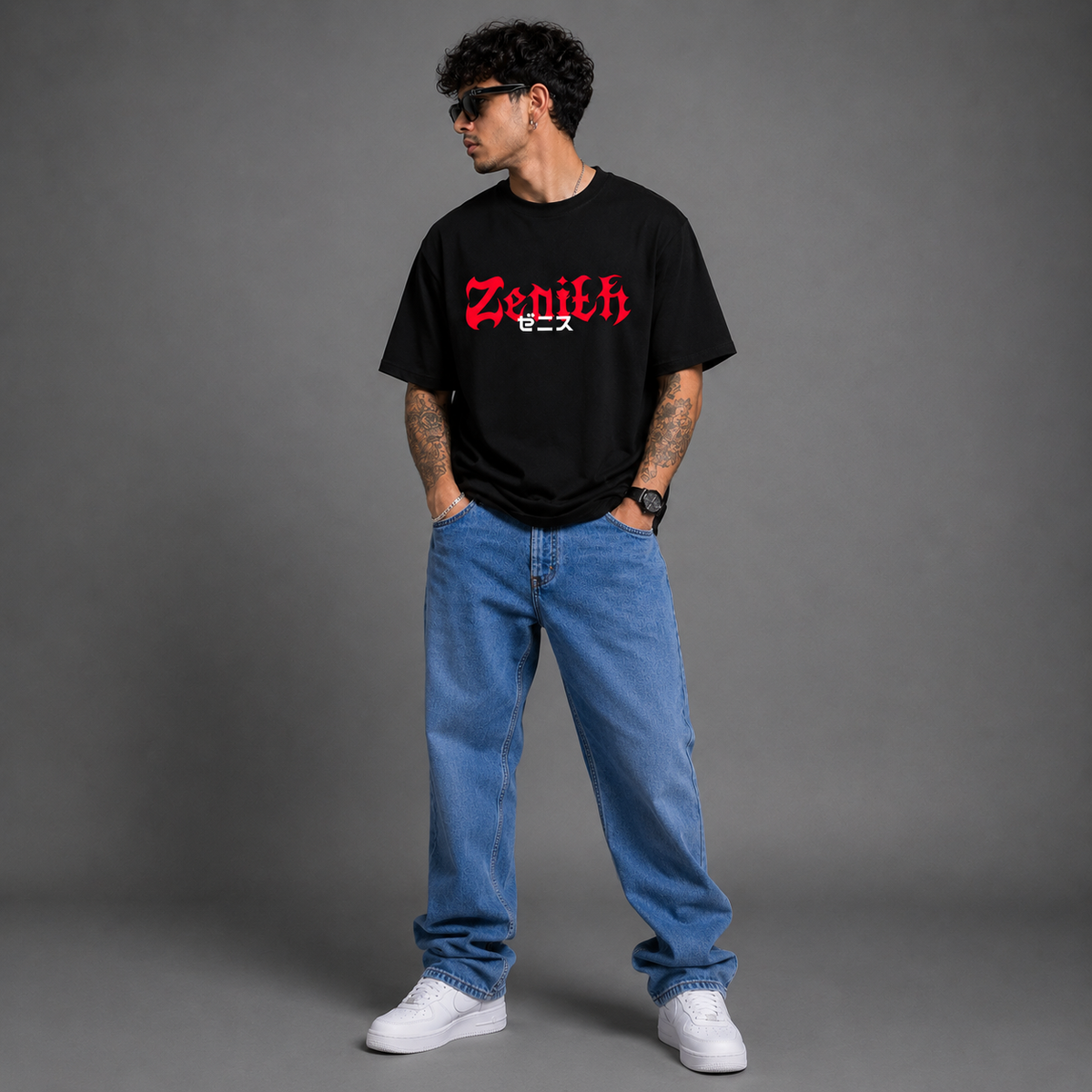 TEEVYBE Men’s Oversized Cotton T-Shirt | Warrior Graphic Print | Relaxed Fit Casual Half Sleeve T-Shirt