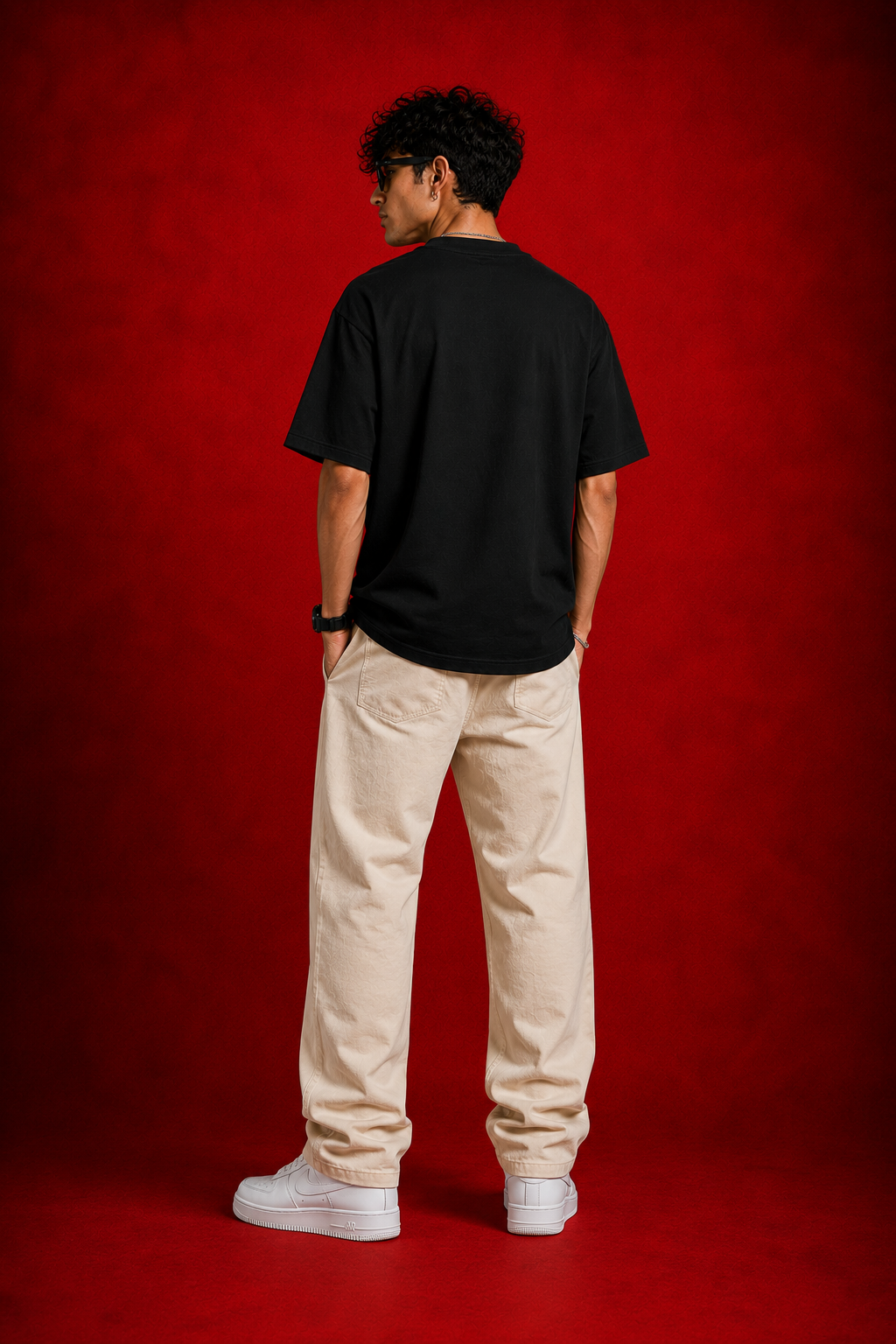 Teevybe Desert Warrior Graphic Oversized T-Shirt – Black