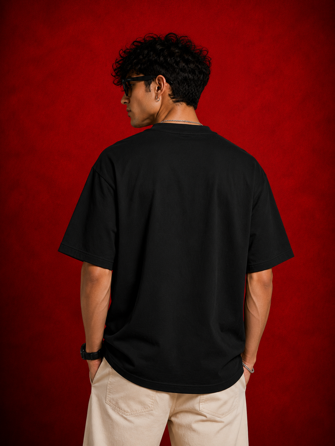 Teevybe Desert Warrior Graphic Oversized T-Shirt – Black