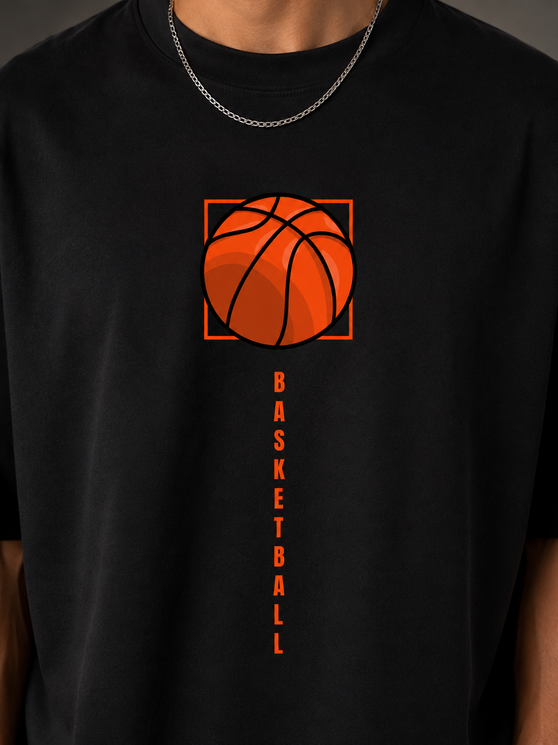 TEEVYBE Men’s Oversized Cotton T-Shirt | Basketball Graphic Print | Relaxed Fit Casual Half Sleeve T-Shirt