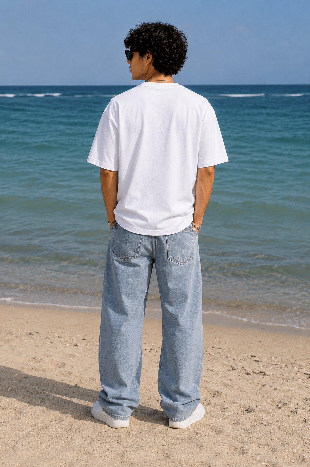TEEVYBE Men’s Oversized Cotton T-Shirt | Hawaii Beach Surfboard Graphic Print | Relaxed Fit Casual Half Sleeve T-Shirt