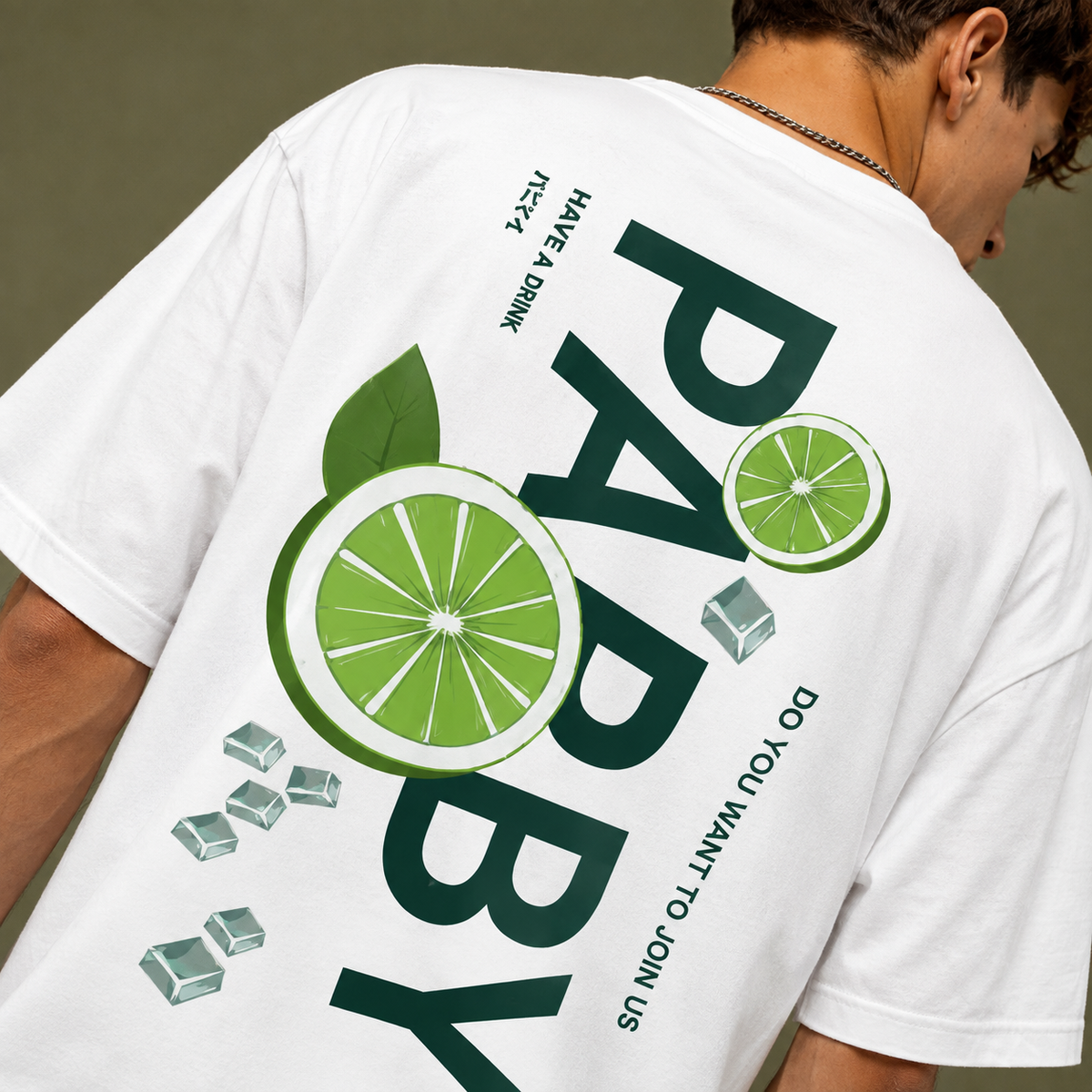 TEEVYBE Men’s Oversized Cotton T-Shirt | Lime & Lemon Graphic Print | Relaxed Fit Casual Half Sleeve T-Shirt