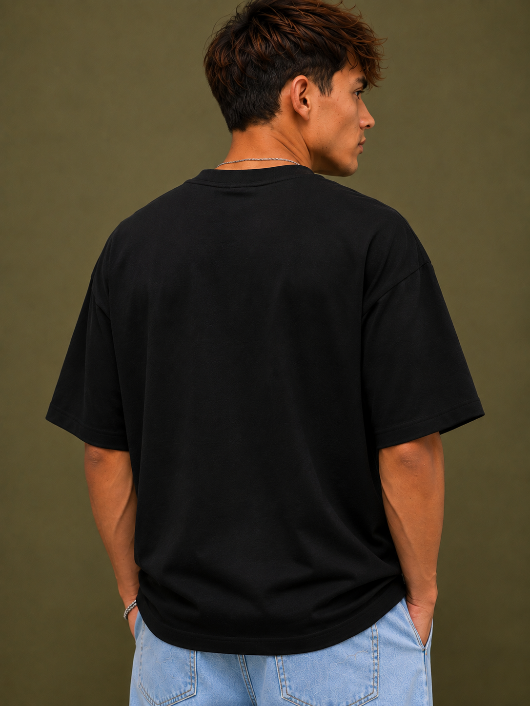 TEEVYBE Men’s Oversized Cotton T-Shirt | Abstract Graphic Print | Relaxed Fit Casual Half Sleeve T-Shirt