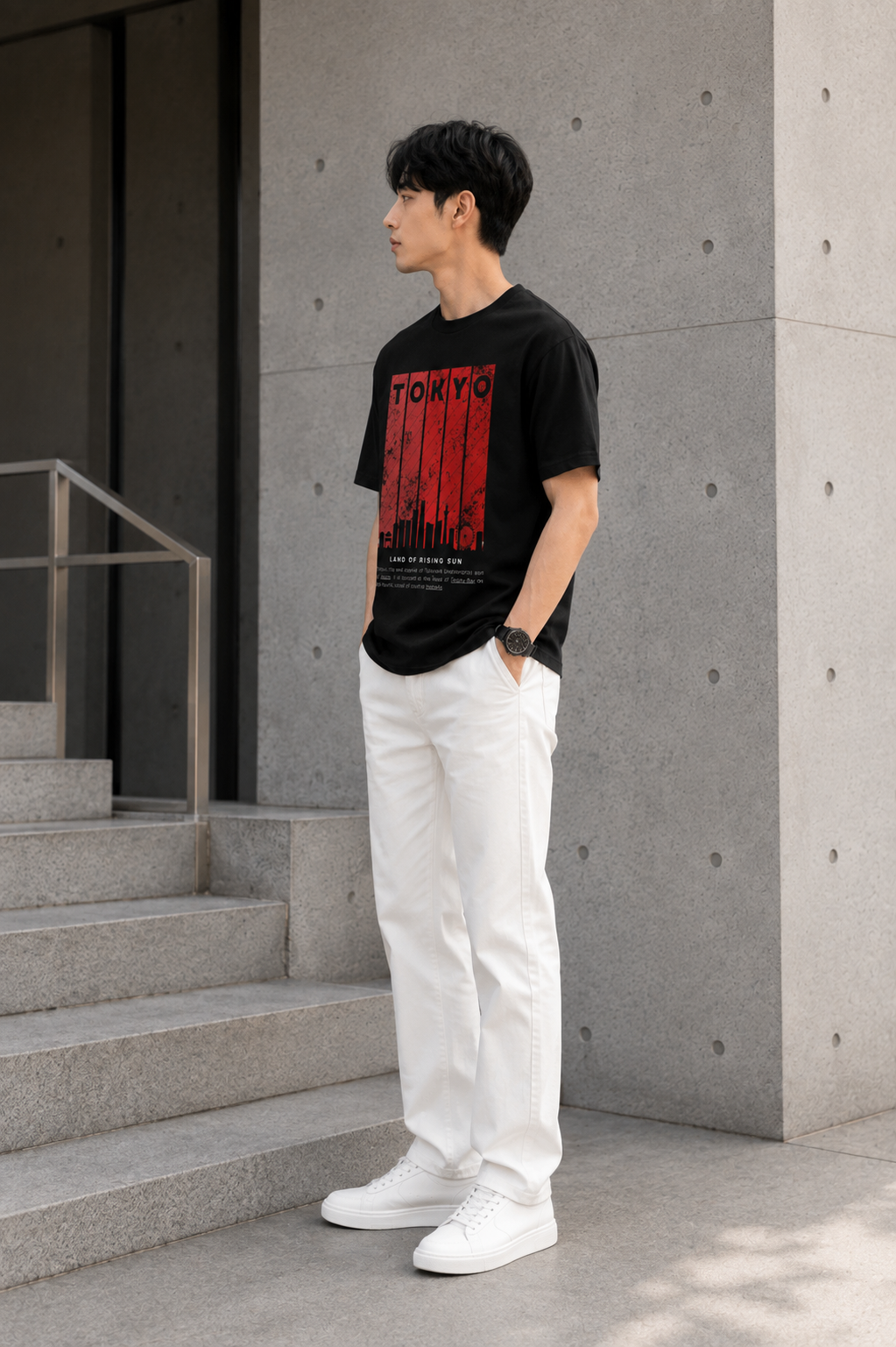 Teevybe Tokyo Rising Sun Oversized Graphic T-Shirt