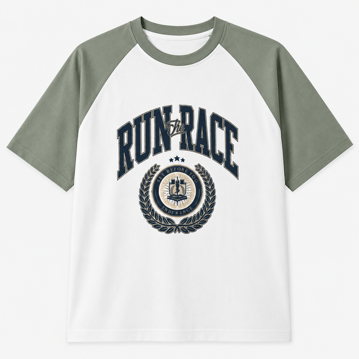 Runrace varsity raglan oversized t-shirt