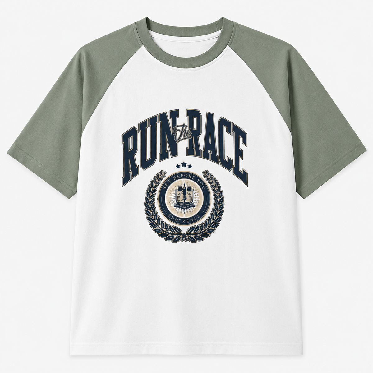 Runrace varsity raglan oversized t-shirt