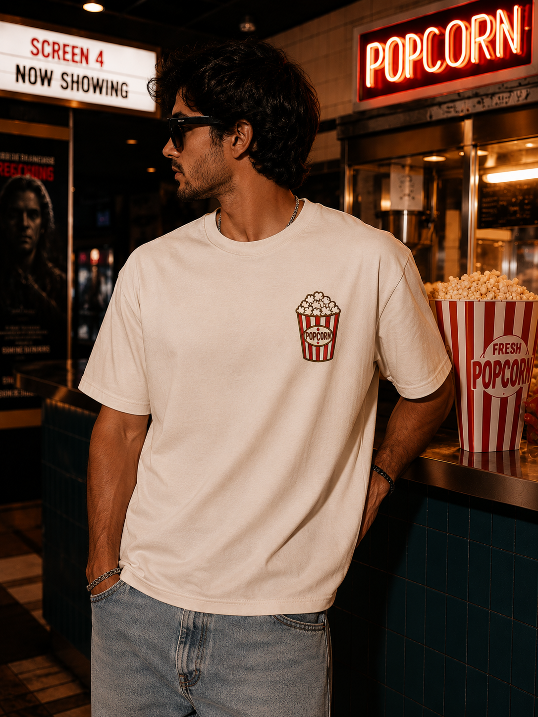 Spiritually Exploded Popcorn Oversized T-Shirt
