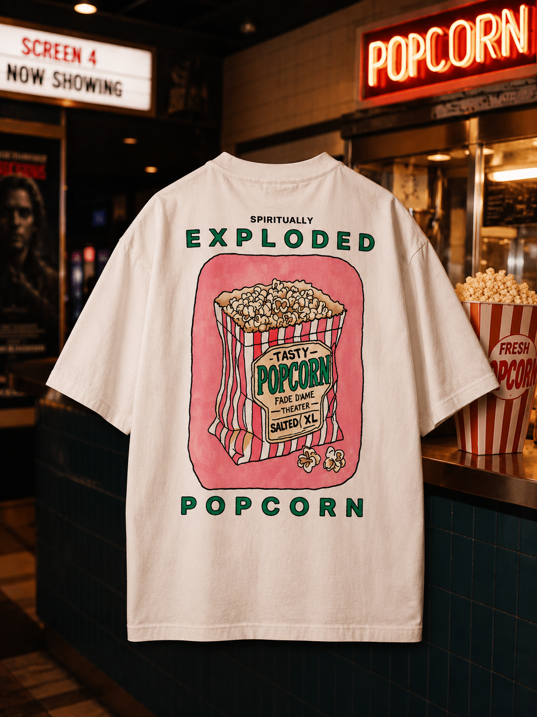 Spiritually Exploded Popcorn Oversized T-Shirt