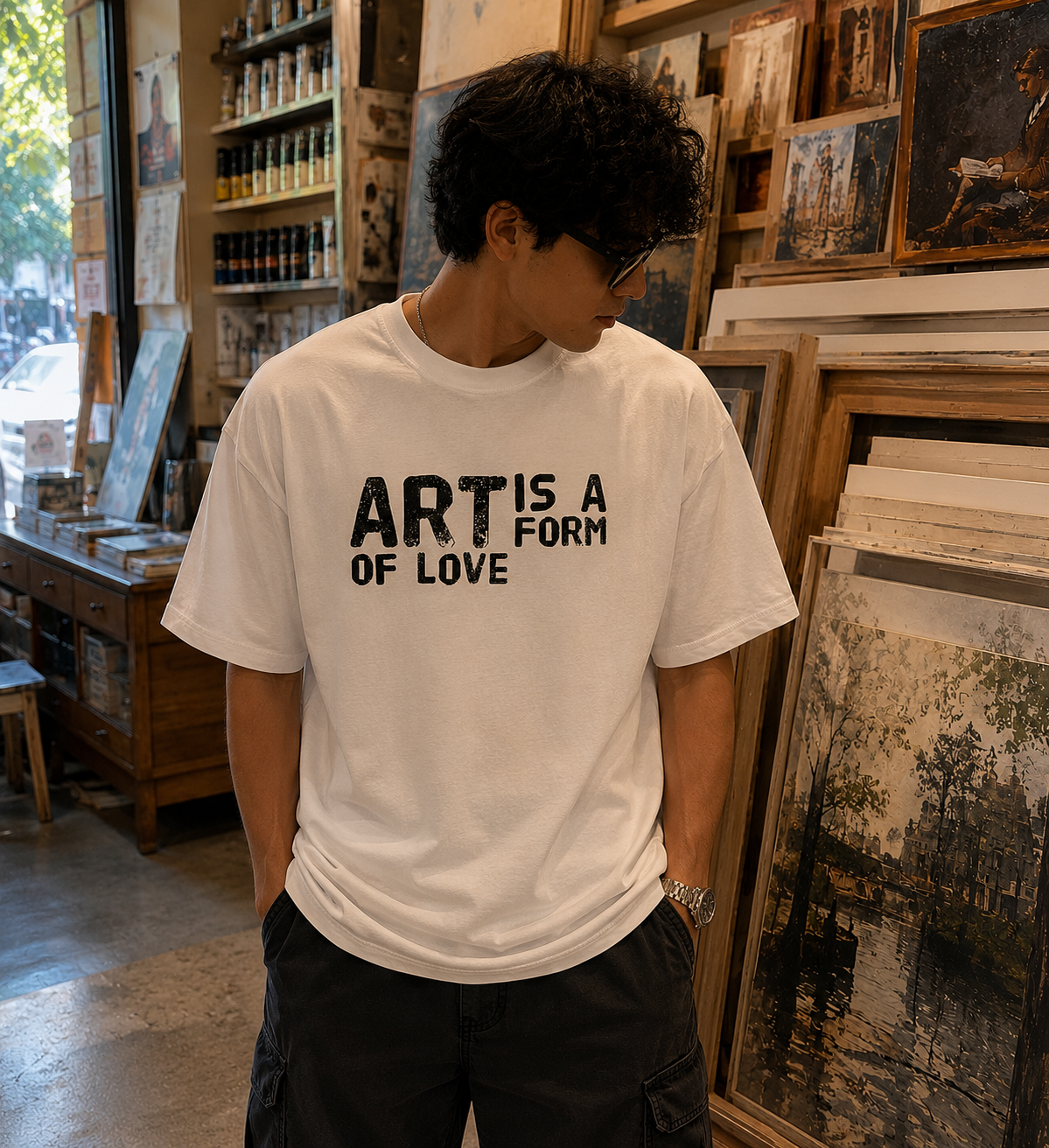 Art Is A Form Of Love Oversized T-Shirt