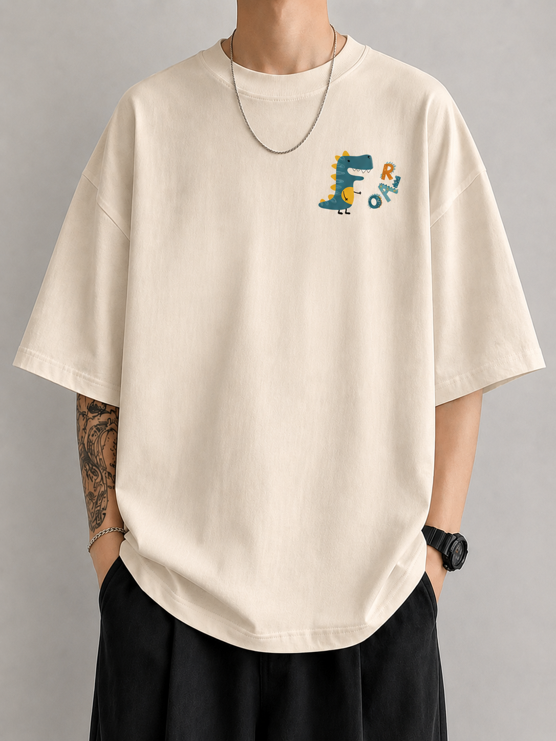 Dinosaur Doodle Oversized T-Shirt
