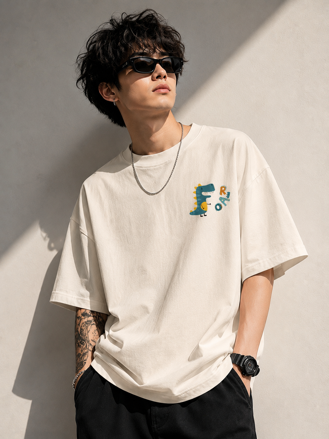 Dinosaur Doodle Oversized T-Shirt