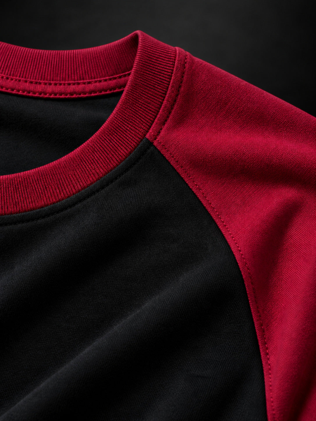 TeeVybe Men’s Black & Maroon 3/4 Sleeve Raglan T-Shirt | Regular Fit Round Neck Casual Tee