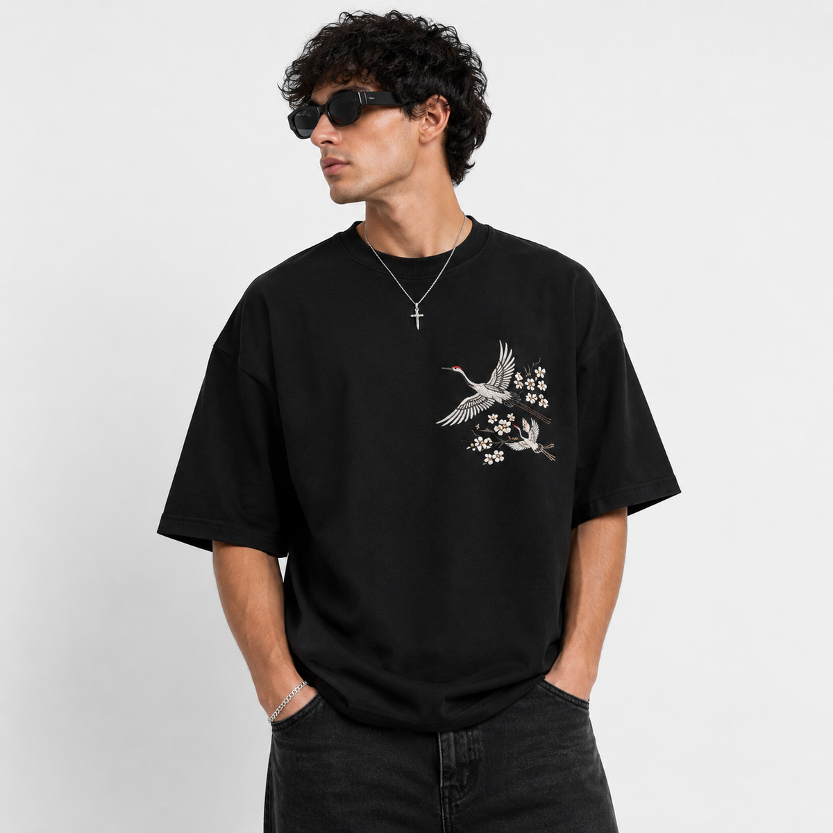 Flying Crane Oversized T-Shirt