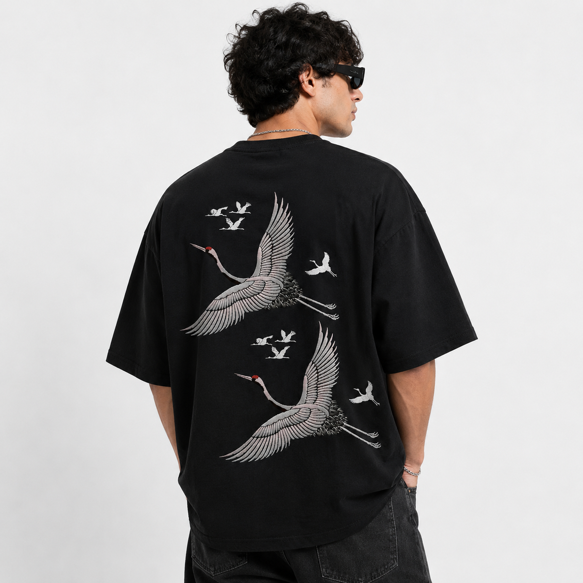 Flying Crane Oversized T-Shirt