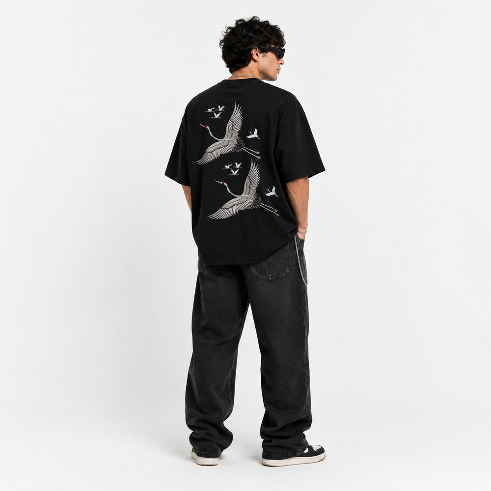 Flying Crane Oversized T-Shirt