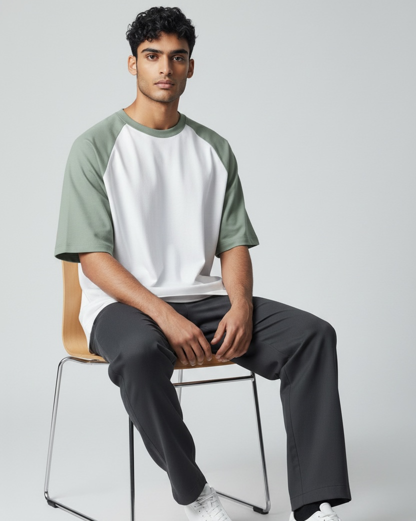 Sage Green Raglan Oversized T-Shirt