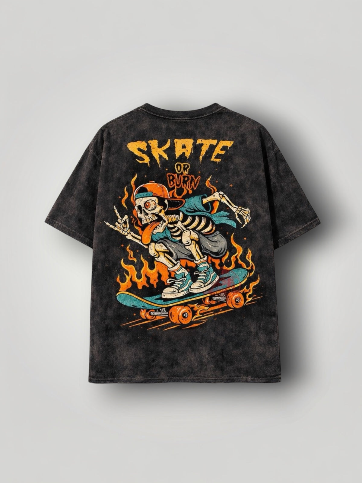 Skate Or Burn Vintage Oversized Heavyweight T-Shirt
