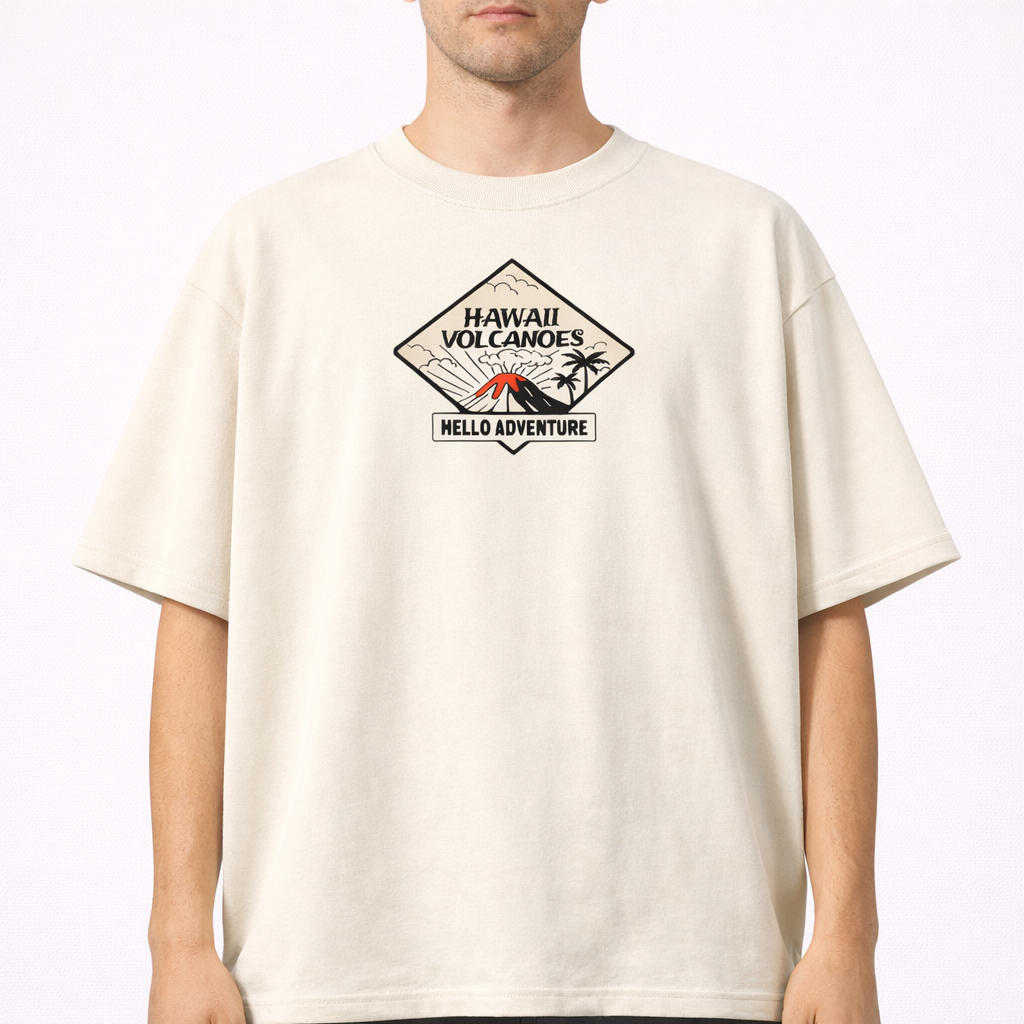 Hawaii Volcanoes Hello Adventure Oversized T-Shirt