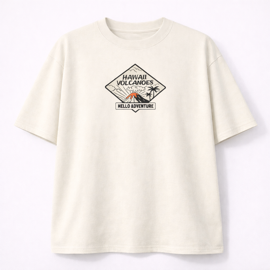 Hawaii Volcanoes Hello Adventure Oversized T-Shirt