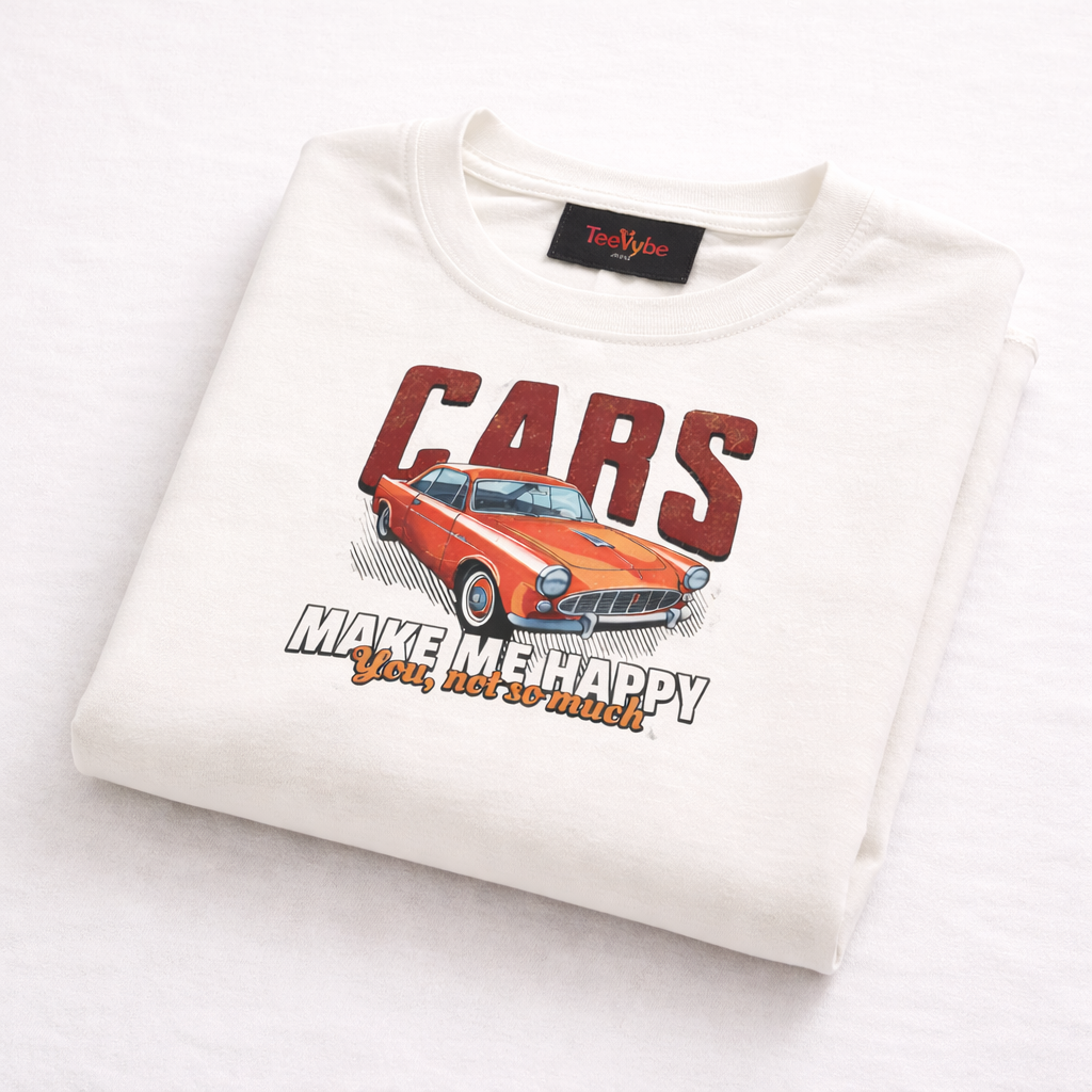 Cars Make Me Happy Oversized T-Shirt