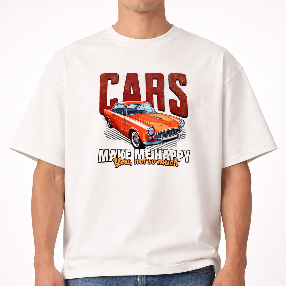 Cars Make Me Happy Oversized T-Shirt