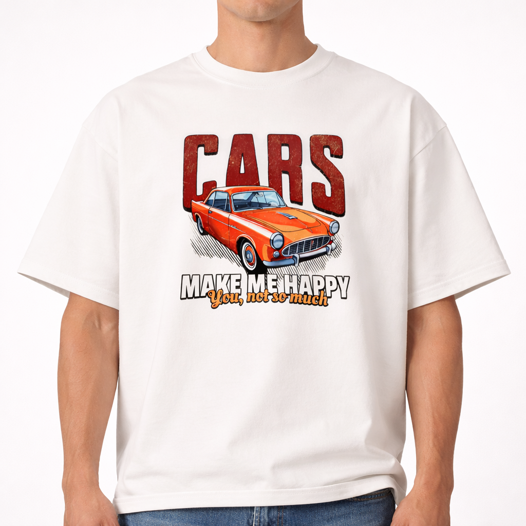 Cars Make Me Happy Oversized T-Shirt