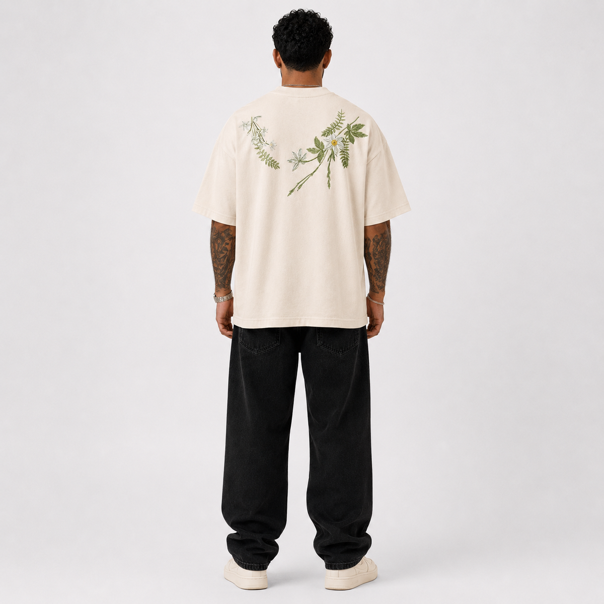Botanical Script Oversized T-Shirt
