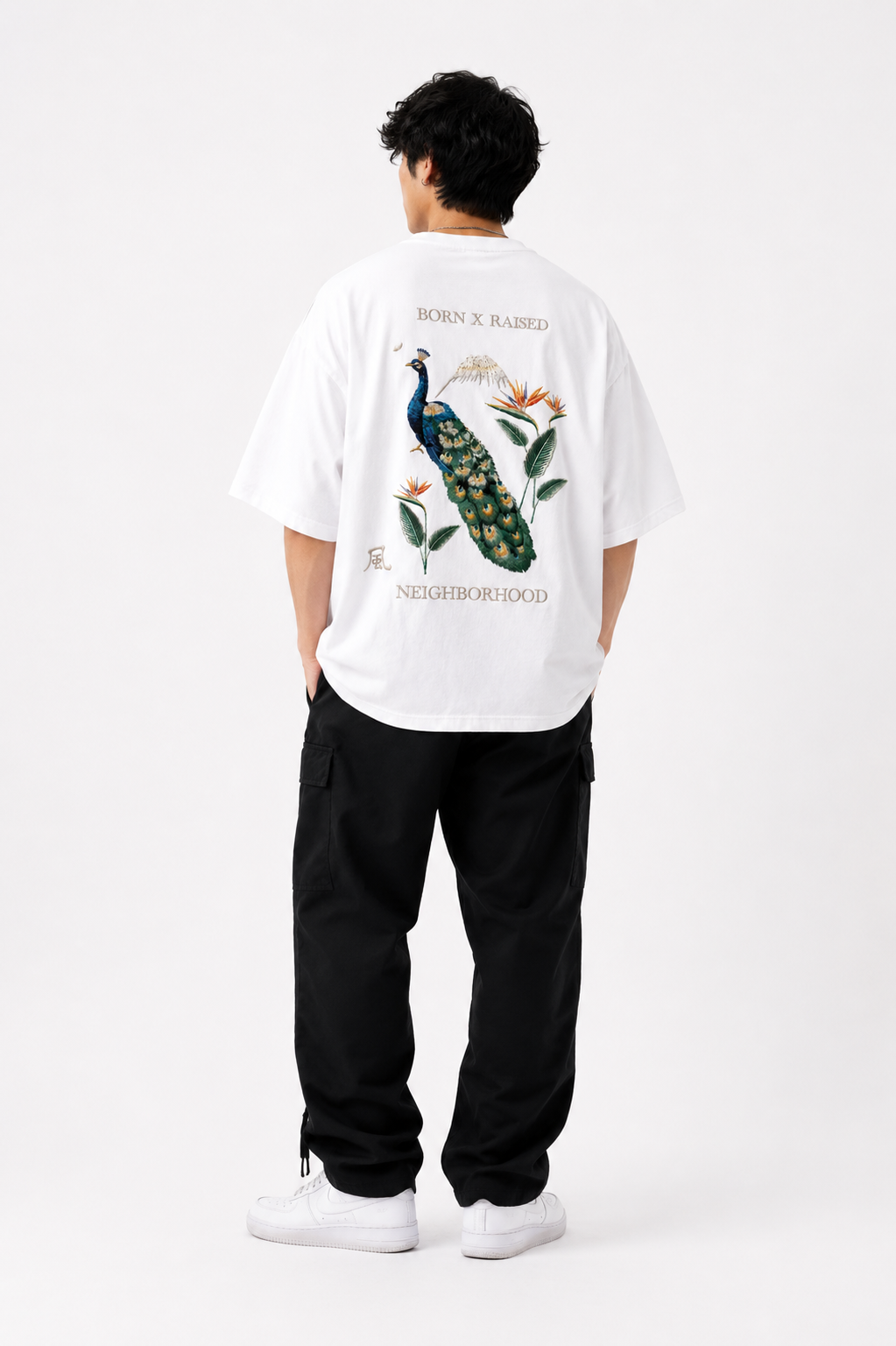 Peacock Botanical Oversized T-Shirt